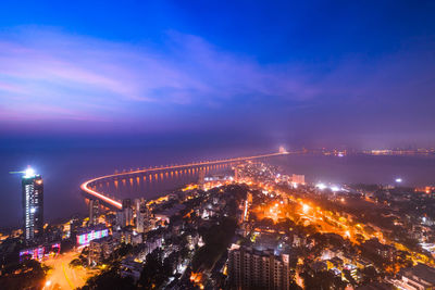 Illuminated city at night