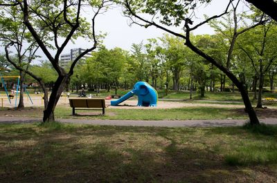 Park bench in park