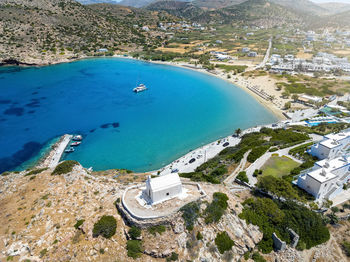 High angle view of beach