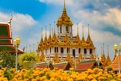 Loha prasat metal castle in wat ratchanaddaram worawihan bangkok, thailand.