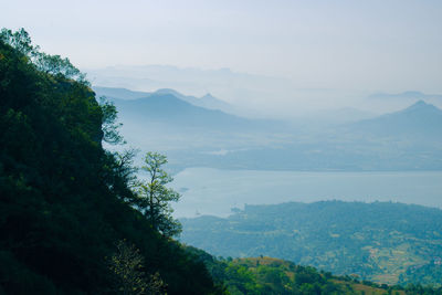 Scenic view of mountains against sky