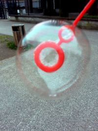 Close-up of red object