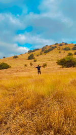 Scenic view of field against sky