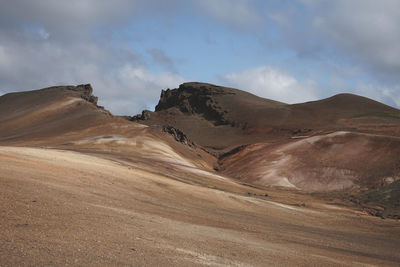 Scenic view of arid landscape against sky