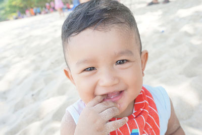 Portrait of cute boy smiling