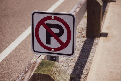 Close-up of a road sign