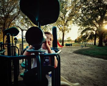 Girl standing in park