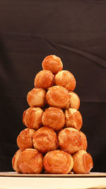 Small cream puff tower aka croquembouche