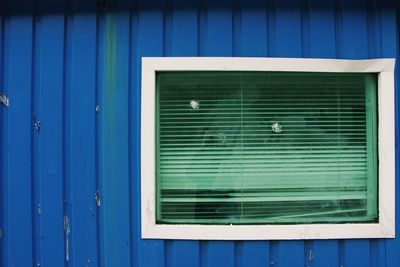 Closed door of building