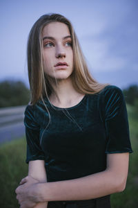 Portrait of a delighted beautiful woman