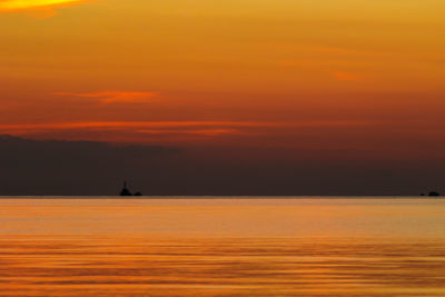 Scenic view of sea during sunset