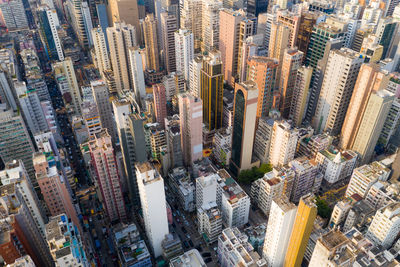 High angle view of buildings in city