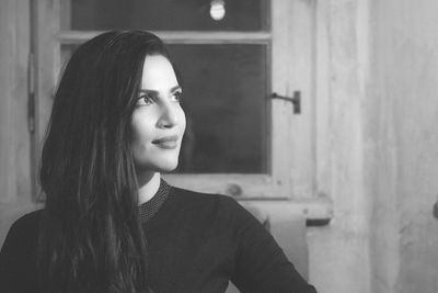 Close-up portrait of young woman