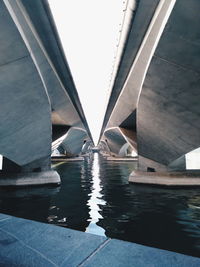 Reflection of bridge in water