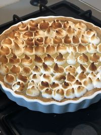 High angle view of dessert in plate