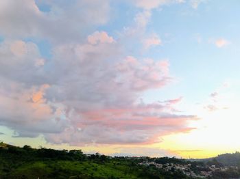 Scenic view of landscape against sky during sunset