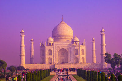 View of taj mahal historical building against clear sky