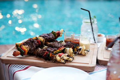 Close-up of food on table