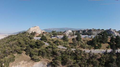 Scenic view of landscape against clear sky