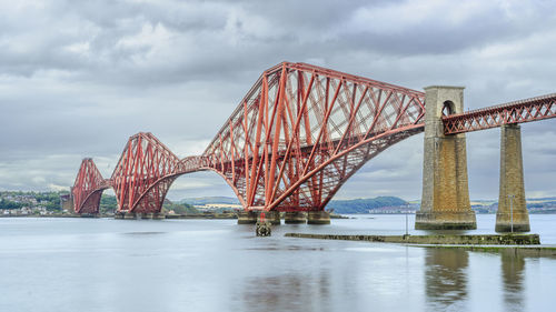 The forth railway bridge, crossing the forth estuary in scotland, it was opened in 1890