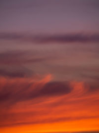 Low angle view of orange sky