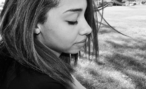 Close-up portrait of young woman