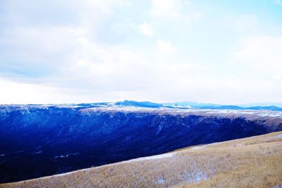 Scenic view of mountains against sky