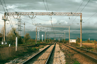 Railroad tracks against sky