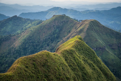 High angle view of mountain range