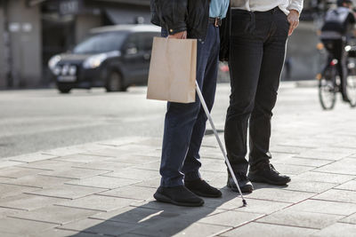 Low angle view of couple standing