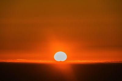 Scenic view of silhouette landscape against romantic sky at sunset