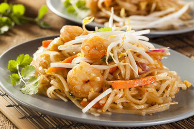 Close-up of food in plate on table