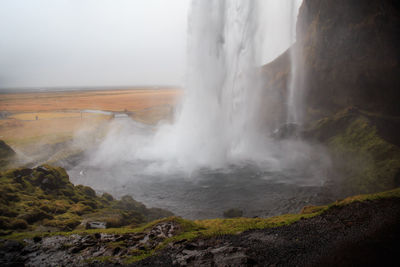 Scenic view of waterfall