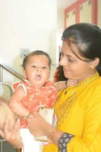 Portrait of mother and daughter