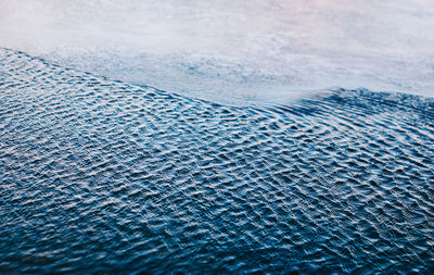 High angle view of rippled sea