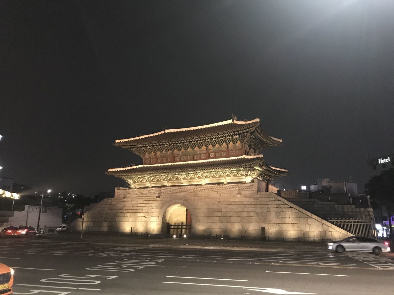 VIEW OF BUILDING AT NIGHT