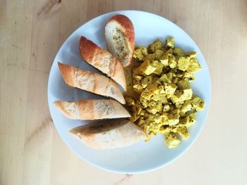 High angle view of food on table