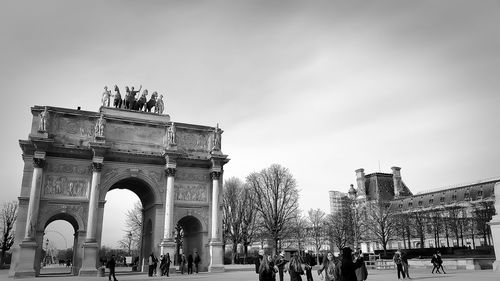 View of tourists in city