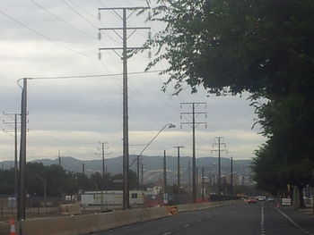 Road with buildings in background