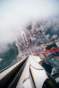 Aerial view of cityscape against sky