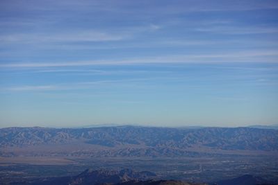 Scenic view of landscape against blue sky