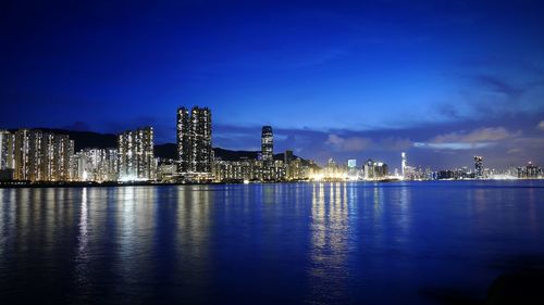 Illuminated cityscape at night