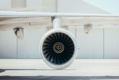 View of airplane wheel