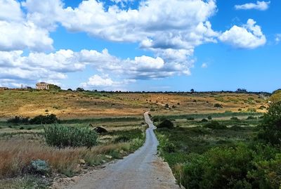 Scenic view of land against sky