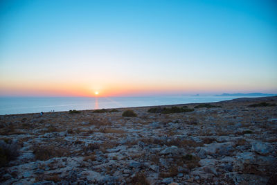 Scenic view of sea at sunset