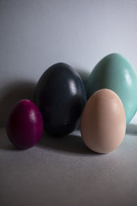 Close-up of eggs on table