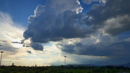 Scenic view of landscape against cloudy sky