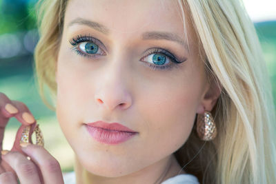 Close-up portrait of a beautiful young woman