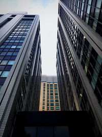 Low angle view of modern buildings against sky