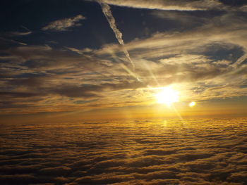Scenic view of sunset over sea